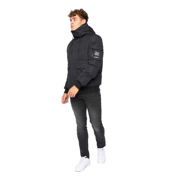 Crosshatch Mens Milwaka Faux Fur Lined Jacket / Black